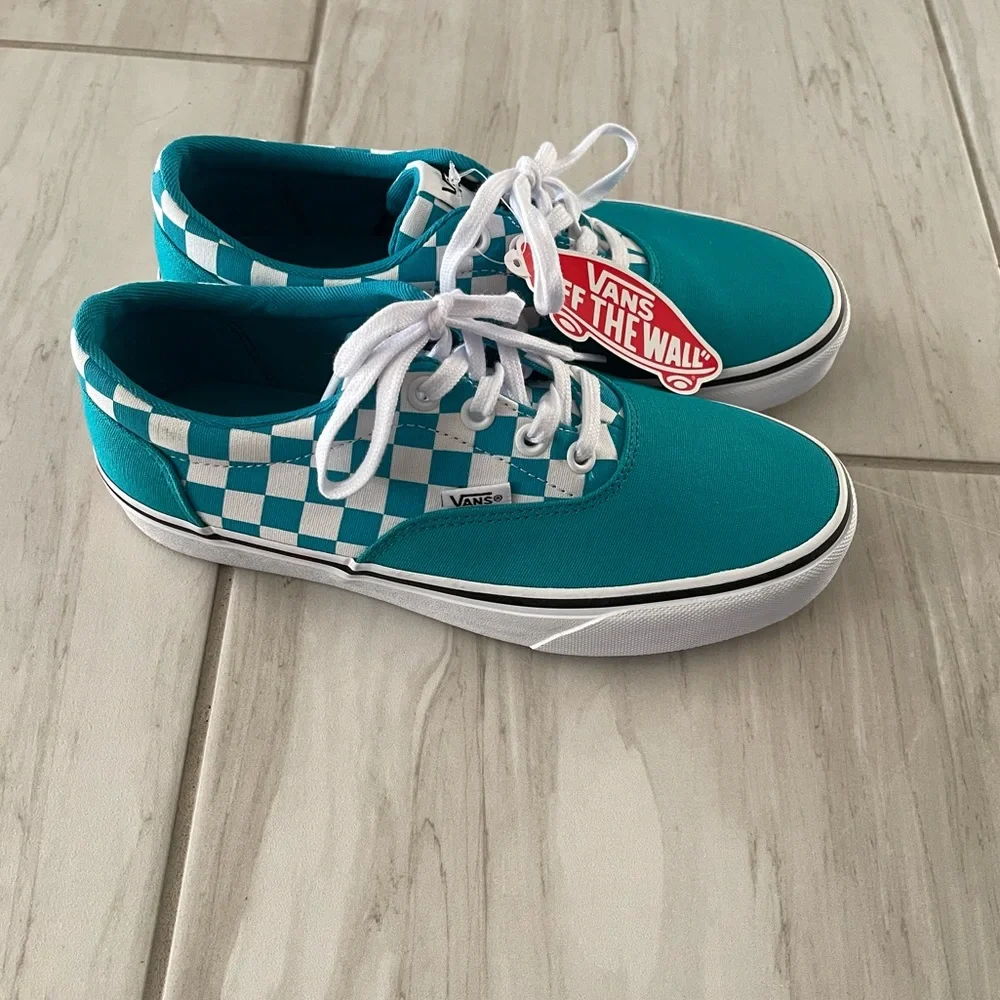 💫 SOLD 💫 🩵Checkerboard Blue Vans🩵 - Picture 1 of 7